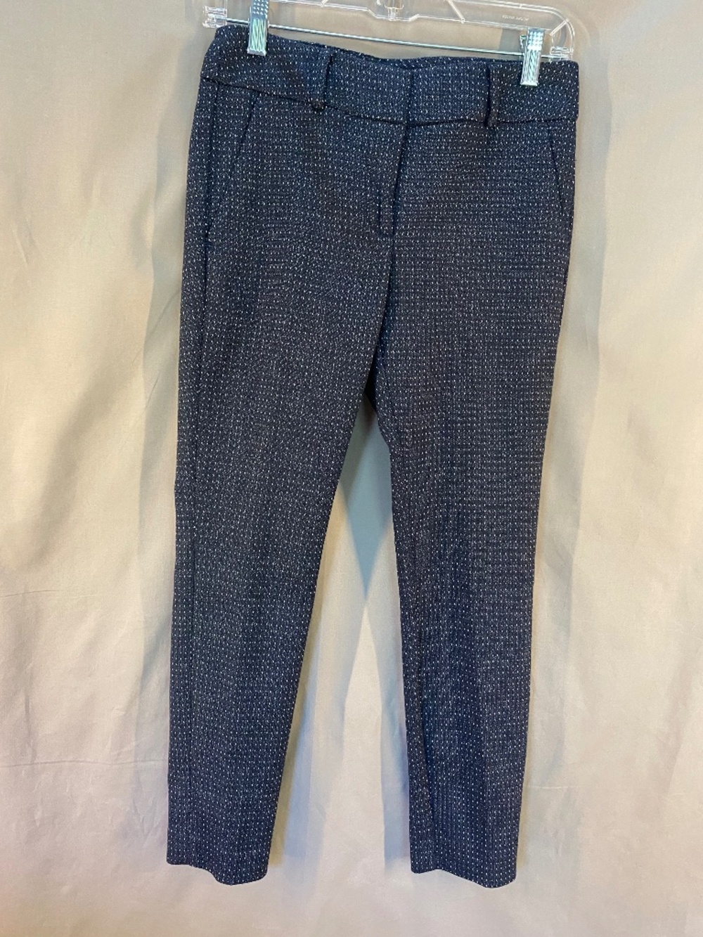 LOFT Marisa Skinny Pants in Blue with White Dots - Size 2P (new)